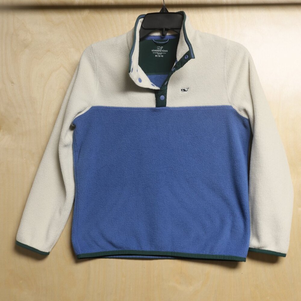 Vineyard Vines Sz 12-14 Snap Pullover Boys Fleece